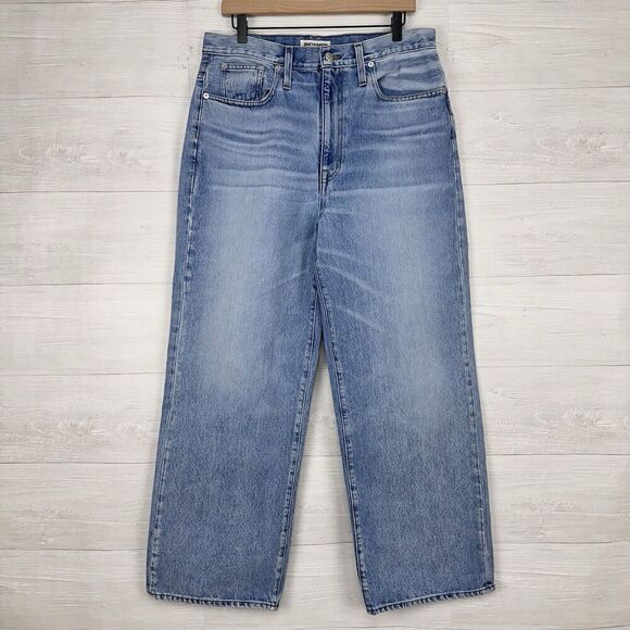 Rivet & Thread Madewell Jeans Women 31 High Rise Wide Leg Mason Light Wash Blue - Picture 2 of 16